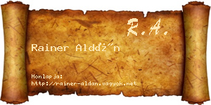 Rainer Aldán névjegykártya